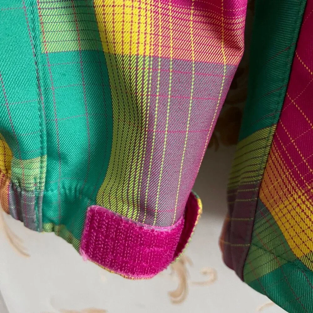 The North Face Women Jacket Size Large Colorblock Hooded Plaid Outdoor Y2K Core - Picture 8 of 16